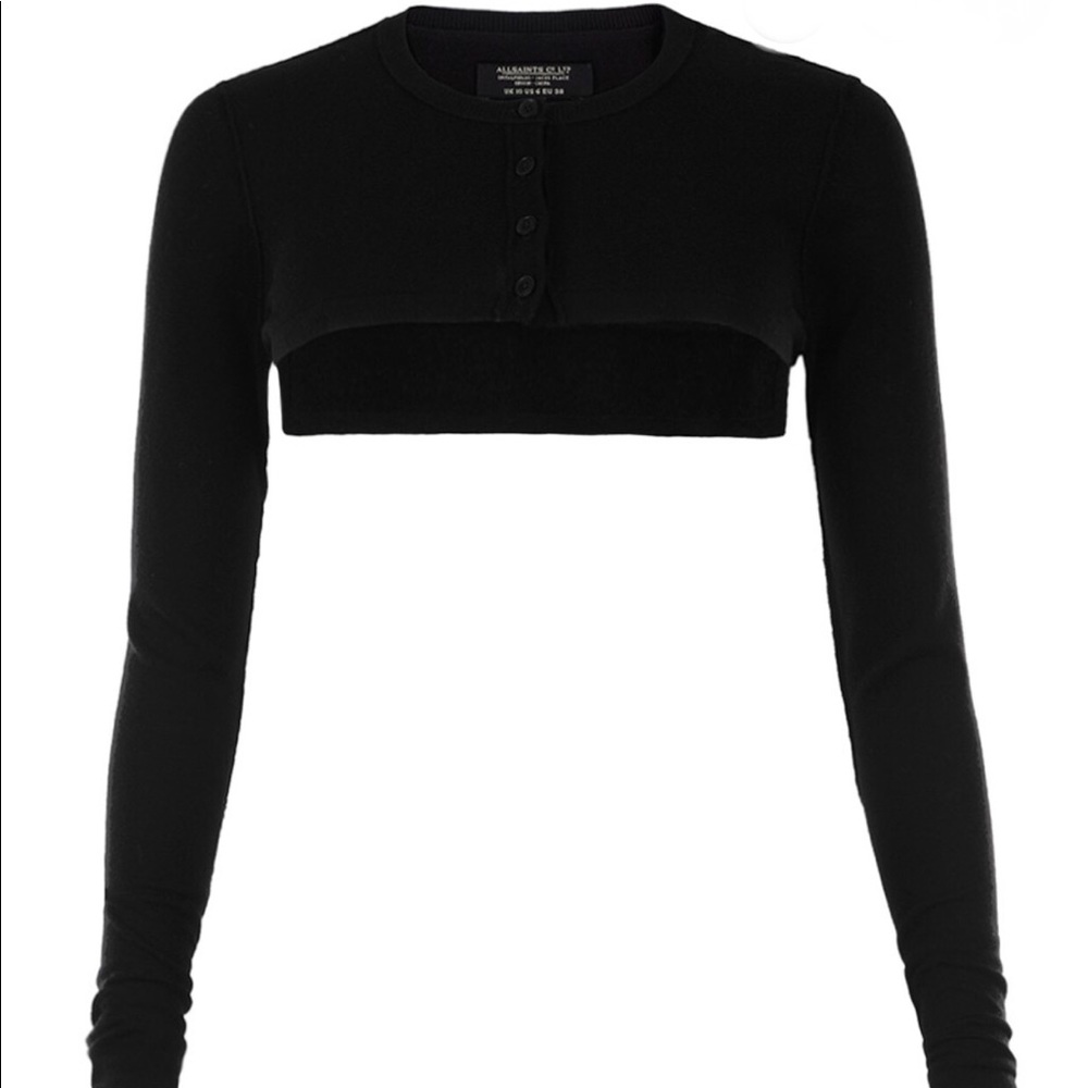 COPY - Allsaints Black Jagger Cropped Cardigan, size 6